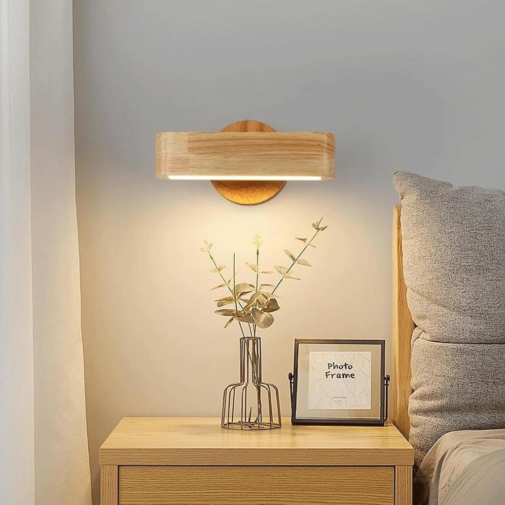 Japanese Style Wall Lights Vintage Wooden Interior Wall Lamp Decorative Living Room Bedroom Bedside Vanity Lighting Fixture