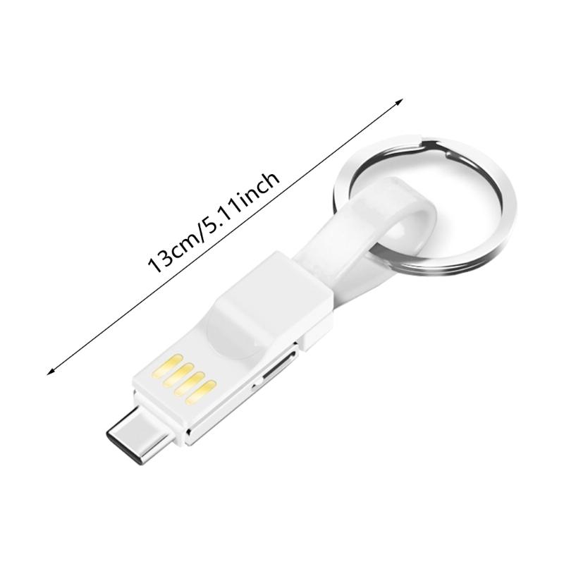 Mehrere Geräte Schlüsselanhänger Lädt mit USB C Schnellladung & Datenkabel Tragbar Mehrfachstecker Schlüsselanhänger Kabel
