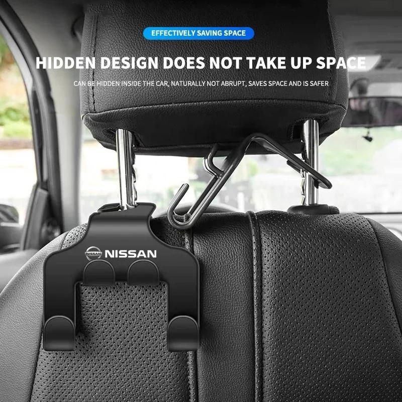 Double Head Hooks Car Rear Seat Headrest Hanger Hook For Nissan Qashqai J11 J10 X-Trail Micra Juke Tiida Leaf 2008 Accessories