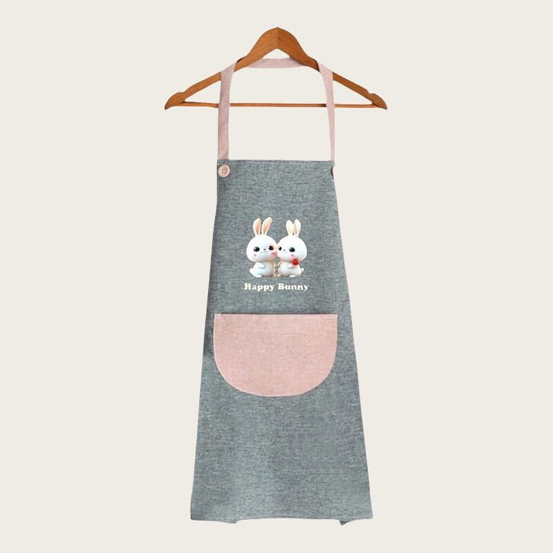 

Qianxing Білий Кролик Бавовняно-Льняний Водонепроникний Фартух