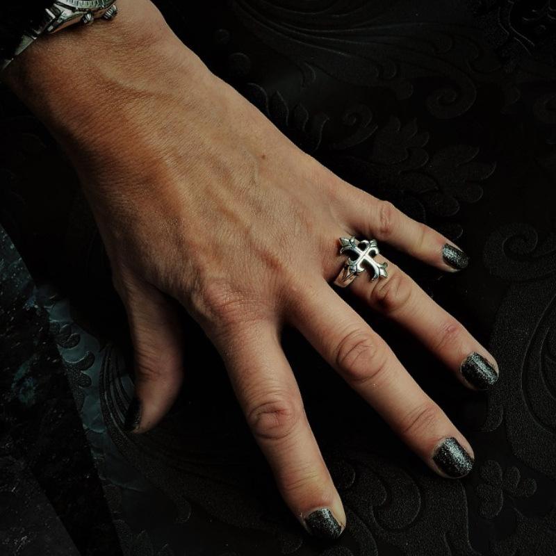 European and American Retro Trend Texture Cross-shaped Material Retro Simple Fashion Ring