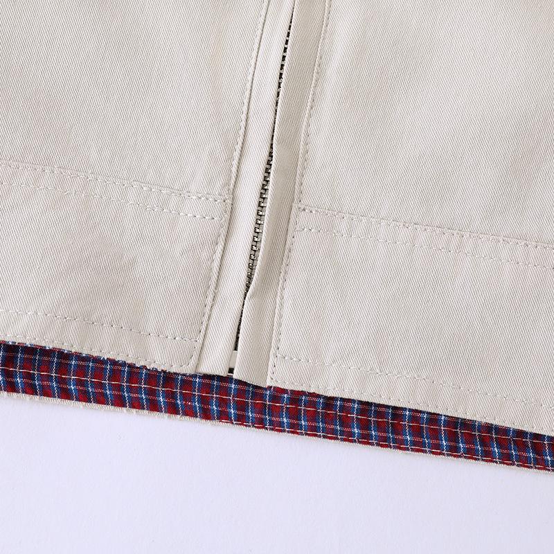 QIYOU Autumn 2025 Retro Japanese Unisex Stand Collar Bomber Jacket