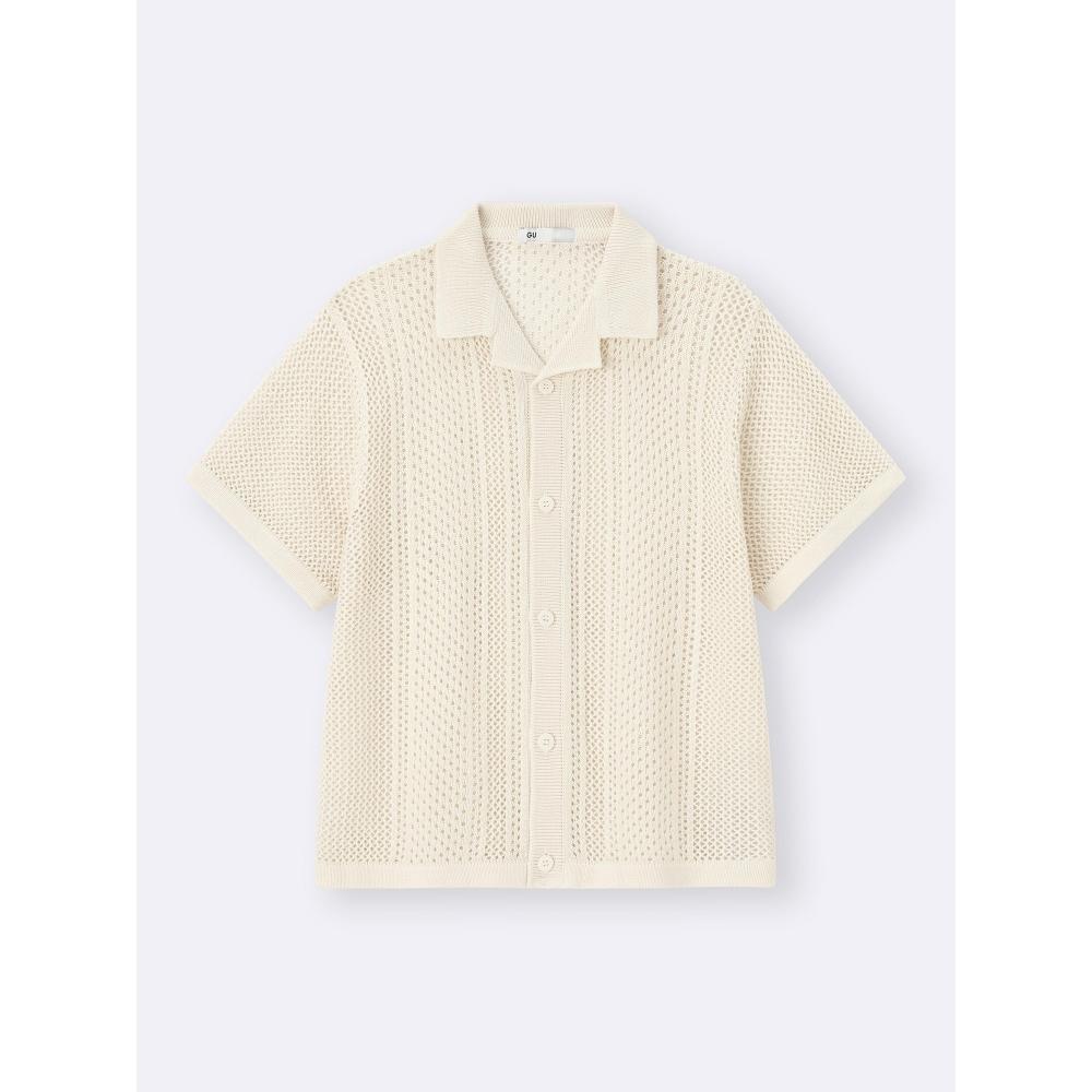 Gu By Uniqlo Kids  Unisex  Washable Mesh Knit Shirt  5 Minute Sleeve  Nt+e