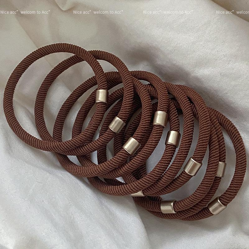 Korean Style High Elasticity Black Hair Tie for Women - Durable, Flexible Rubber Band for Ponytails and Hair Accessories