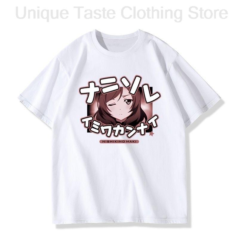 

LoveLive T Shirt Maki Nishikino Cute Fashion Cartoon Print Tshirt Harajuku Casual Unisex Women Summer Cotton Short Sleeve Tee Tops S