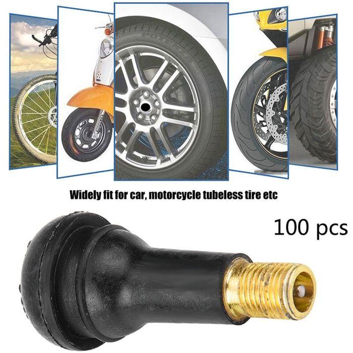 Capuchons de valve pneus - AIMOONSA - TR413 - 100 pièces - Noir - Universel tubeless