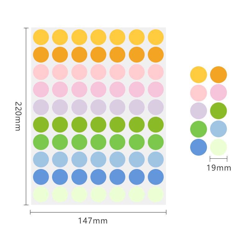 19mm Round Waterproof Self-Adhesive Color Dot Labels for Identification and Classification