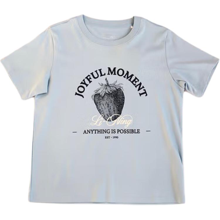 

Li Ning Спортивная серия Тренд Принт с буквами Дышащая Футболка с круглым вырезом Универсальная Свободная Футболка с коротким рукавом Женские футболки AHSV454-5 M