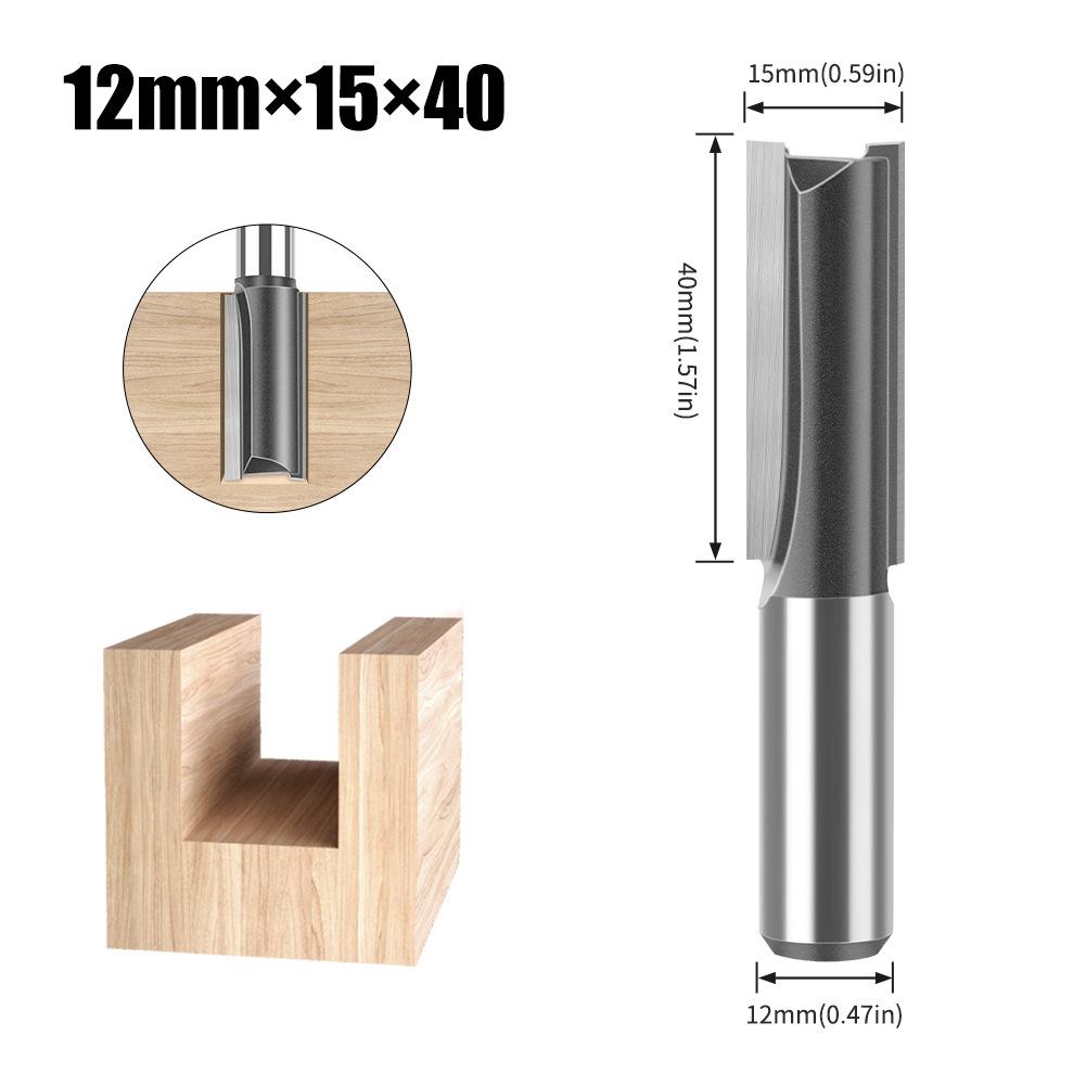 Woodworking Milling Cutter 12 Handle Extended Straight Blade Length 40Mm Slotted Straight Knife Slotted Cutter Slotted Milling Cutter Tools