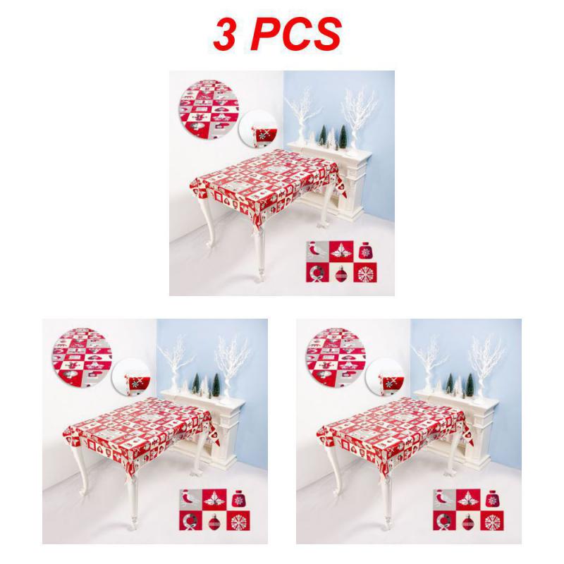 Christmas Printed Tablecloth Creative Pvc Christmas Table Tablecloth Christmas Tabletop Disposable Tablecloth