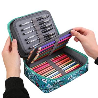 Large Capacity 72-Slot Colored Pencil Case, Portable Pencil Case with Holder, Wear-Resistant, Multifunctional Pencil Holder, Pencil Case, Stationery S
