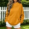 Women's Trendy Casual Color Neck Long Sleeve Loose Fit Pullover Sweatshirt