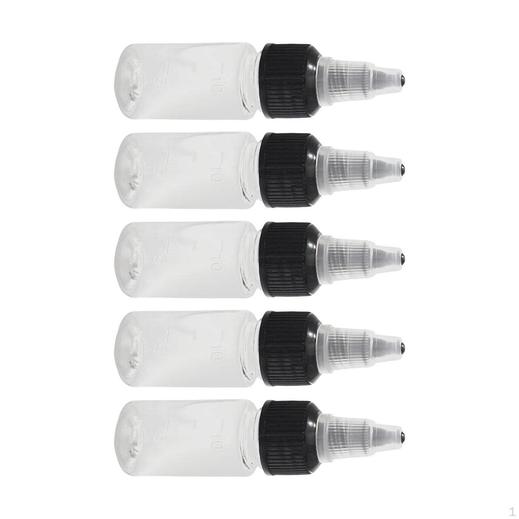 5 Count Sharp Dropper Bottles for Liquids with No Leakage Design
