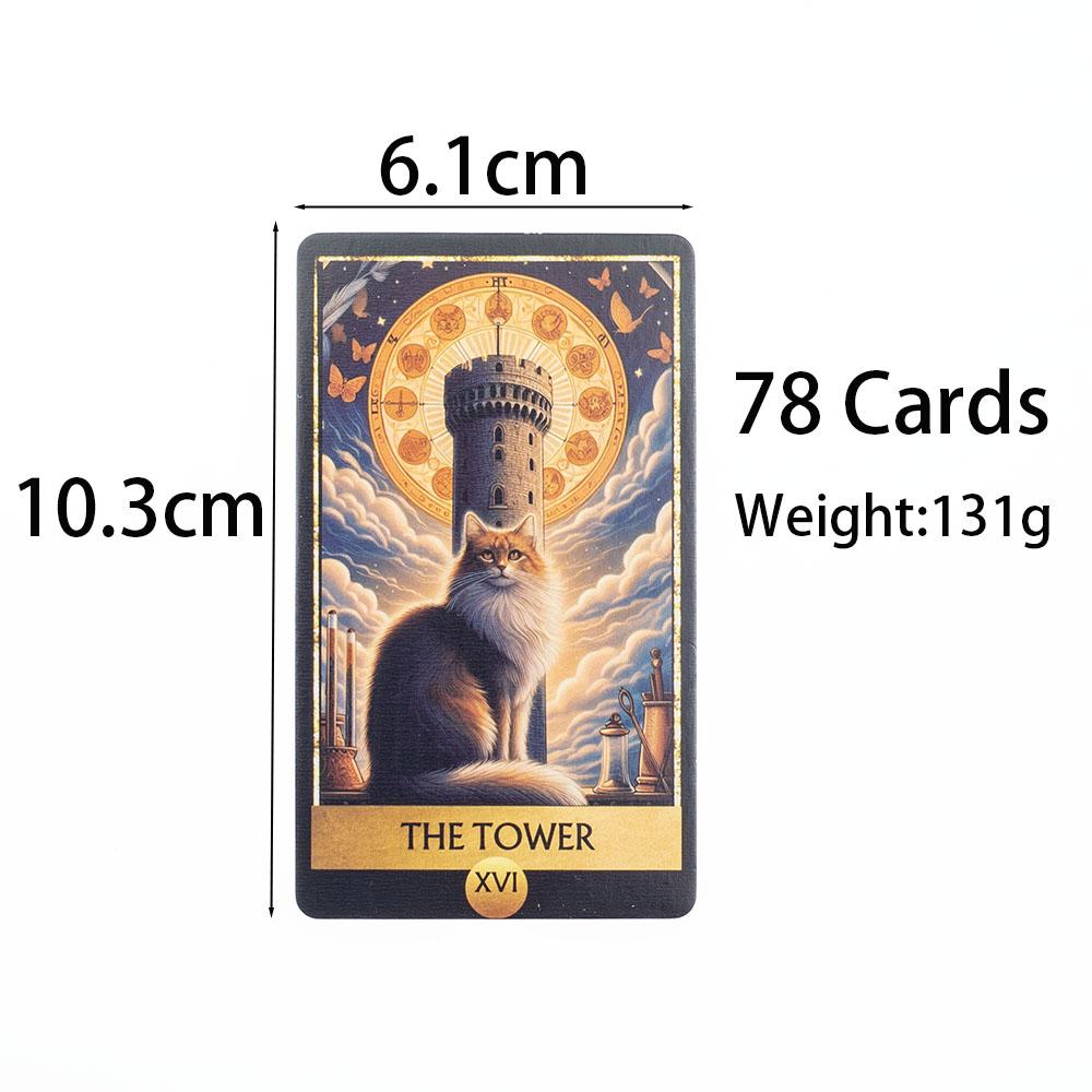 Cat Tarot 78 Card Deck English Version Board Game Divination Tools for Fun Fortune Telling Cards