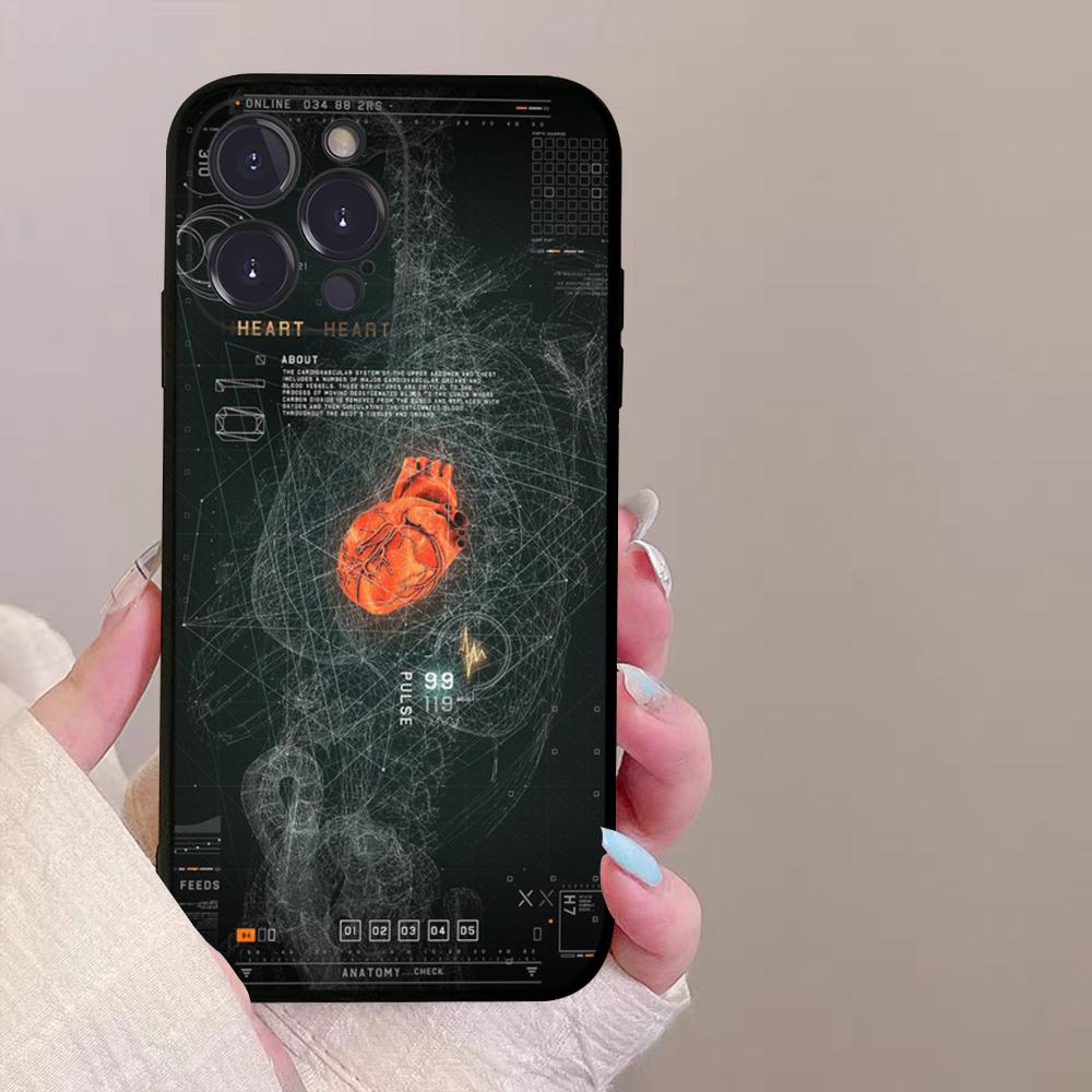 

Radiological human organs Skeleton Phone Case for iPhone 15 8 7 6 6S Plus X SE 2020 XR XS 14 11 12 13 Mini Pro Max iPhone 11