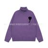 Übergroßer Strickpullover mit Herzjacquard Rundhalsausschnitt Lockerer Schnitt Unisex Lässiger Pullover