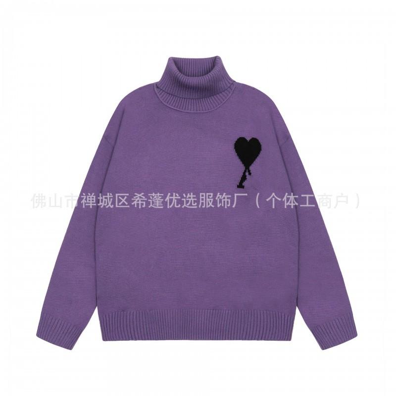 Übergroßer Strickpullover mit Herzjacquard Rundhalsausschnitt Lockerer Schnitt Unisex Lässiger Pullover