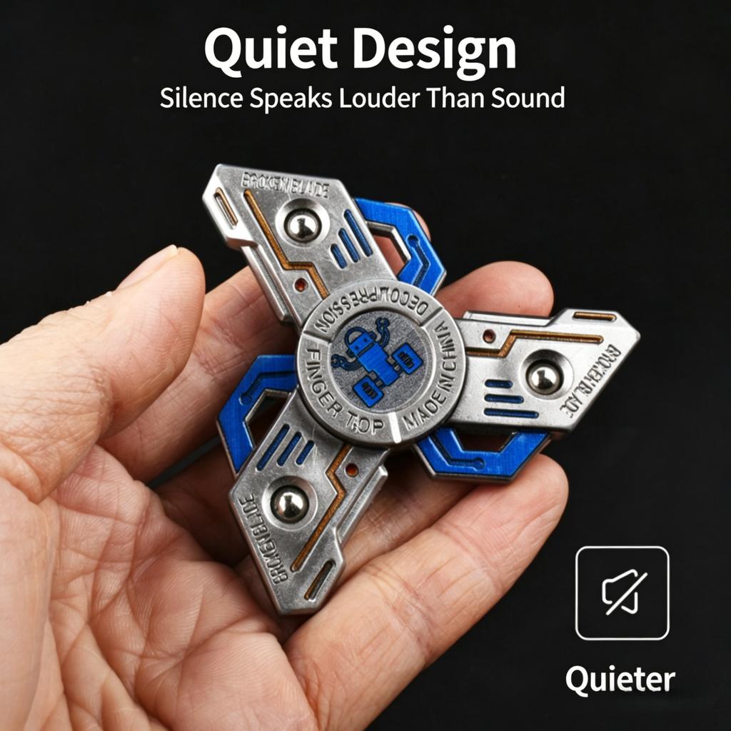 All-Metal Three-Blade Fingertip Spinner, High Stability, Silent Rotation, Stress-Relief Edc Toy, Multiple Colors Available, Office De
