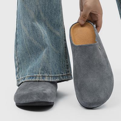 2025 Summer New Lazy One-pedal Casual Outdoor Half-bag Head Slippers 19987 gray-K