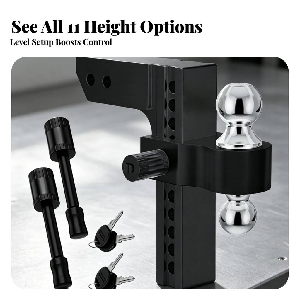 Adjustable Trailer Hitch Ball Mount Strong Secure
