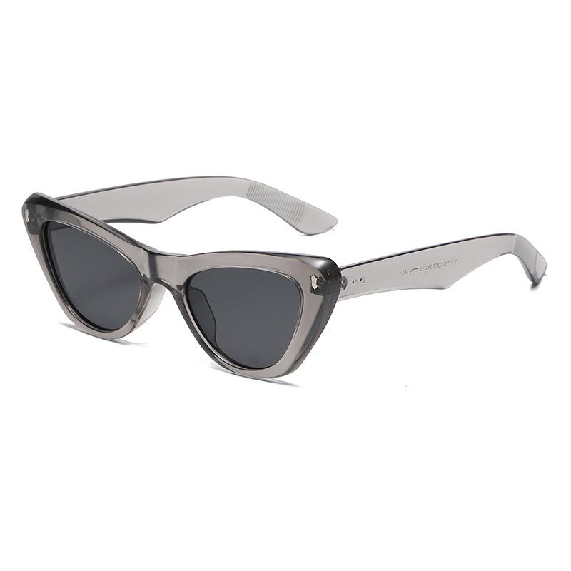 4702 Personalized Cat'S Eye Retro Sunglasses 2024 Fashionable Rice Nails Plain And Thin Glasses, Fashionable Street Sunglasses