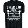 1pcCheer Dad Cheerleading Dad Of A Cheerleader Father T-Shirt, Soft and Comfortable Crew Neck Short-Sleeve, Heat Transfer Printing, All-Season,
