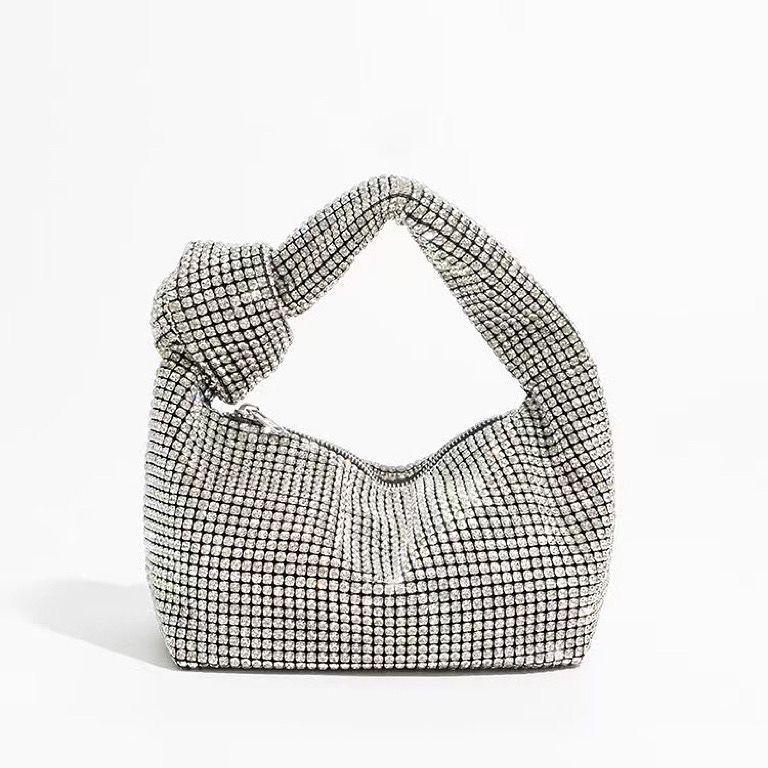 2024 Women's Fashion Rhinestone Chain Handbag - Chic, Versatile, Portable, and High-End.