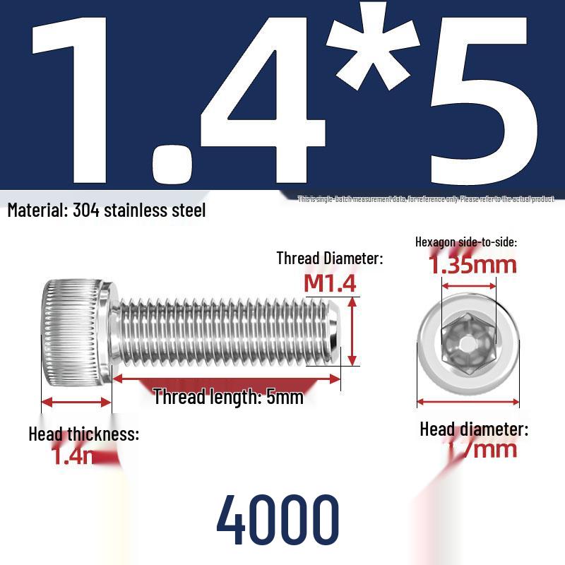 304 Stainless Steel Hex Socket Head Cap Screws, M2-M10, Extended Length