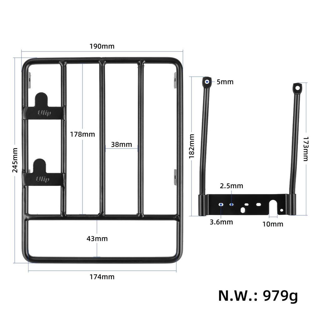 Ulip Folded Rear Rack Storage Shelf for Segway G30 Max Scooters