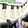 Solar Bulbs String Lights 10/20LED Outdoor Waterproof Garden Lamps Garden Terrace Balcony Camping Party Retro Decoration Fairy Lamps
