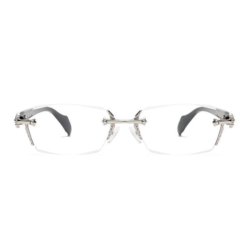 Diamond-Cut Edge Rimless Reading Glasses for Women - Business & Eye Protection