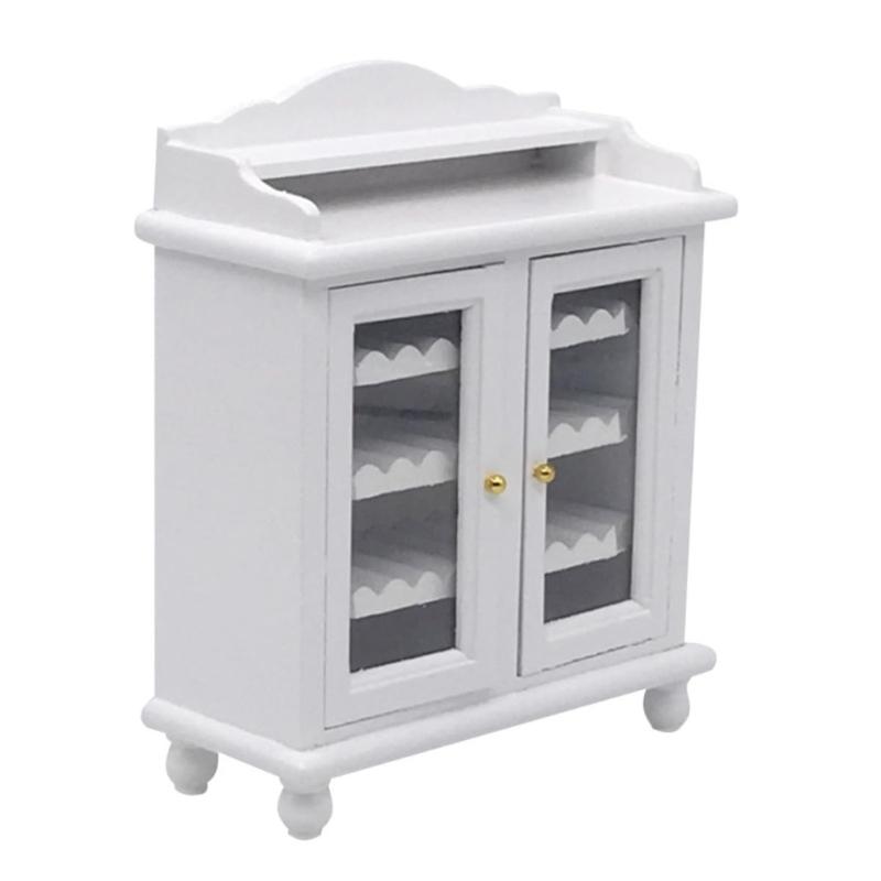 Miniature Wood Wine Cabinet Model Figure for 1/12 Scale Dollhouses Decoration and Craft Model Project Making Accessories