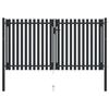 Portail de clôture - vidaXL - Double porte - Acier enduit de poudre - 306x220 cm - Anthracite