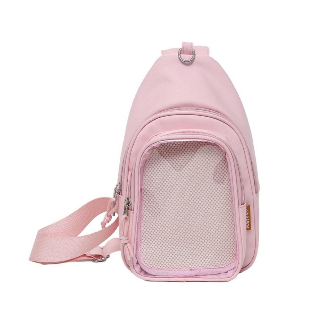 Simple Lightweight Crossbody Bag Casual Versatile Shoulder Bags Portable Chest Bag Men розовый