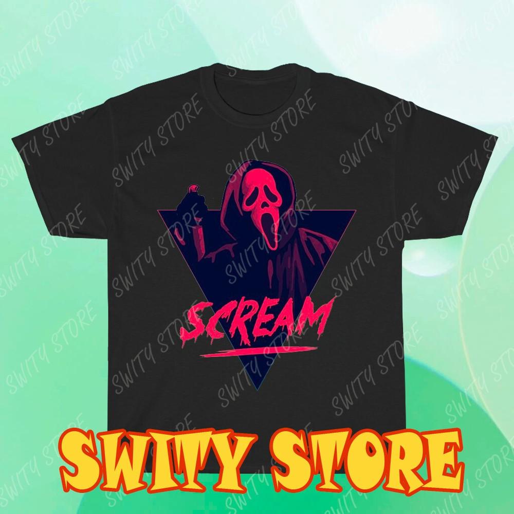 

Scream Horror Thriller Movie Men s Black Logo T-Shirt Funny Size S to 5XL M