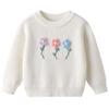Hand-embroidered Flower DIYs Baby Pullover Bottoming Sweater Birthday Girl Sweater
