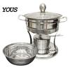 Office Lunch Food Warmer Chafers And Warmers Set with Glass Lid, Round Stainless Steel Compact Vacuum Insulated Meal Box Thermal Serving Bowl,