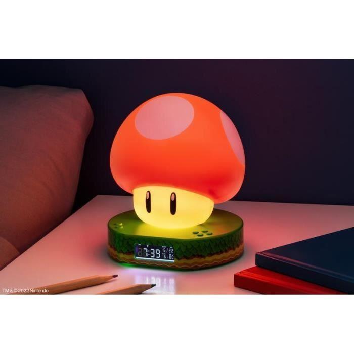 Réveil numérique Super Mushroom - PALADONE - Licence Super Mario - Sons officiels - 2 piles AAA