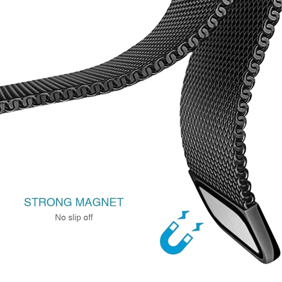 

Milanese Magnetic Stainless Steel Mesh Watch Band for Fitbit Inspire HR Black