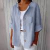 Women S Vintage Loose Fit 3 4 Sleeve Cardigan Shirt Casual Top