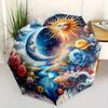 Tiedye Sunflower Utomatic Folding Umbrella Compact 8Rib Design For Outdoor Daily Compact Umbrella And Festive Gift Y274
