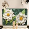 Floor Mat 3D Visual Effect Flower Pattern Non-Slip Backing Rug Living Room Bedroom Hallway Entryway Playroom Decor