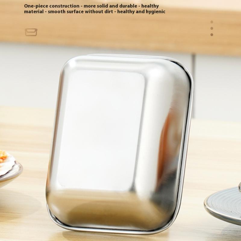 Stainless Steel Refrigerator Food Storage Box With Plastic Lid Prepare Food Freshness Preservation Box Picnic Box