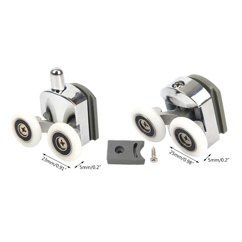 4pcs Convenient Replacement Door Rollers Plastic Door Rollers Adjustable Height Smooth Sliding for Bathroom Glass Doors