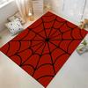 Red and Black Spiderweb Pattern Rug Non-slip Rug Suitable for Living Room and Bedroom Sofas.