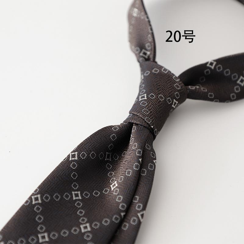 Retro Gentleman Style French 8Cm Men'S Tie, Dark Green Coffee Burgundy Stripe Occupation