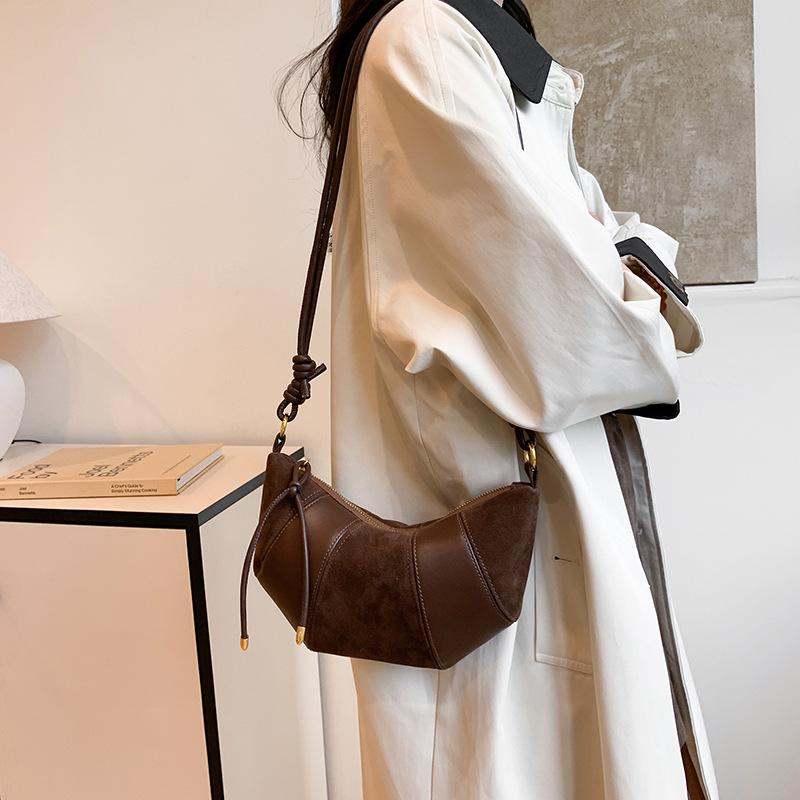 Retro Mattierte Damen Crossbody Croissant Tasche - Neue Mode 2025 Lässige Nischen Schultertasche