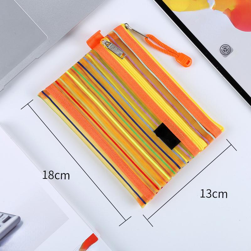 

A6 красочная двухслойная сетчатая сумка для хранения, ежедневная косметичка, косметичка, портативный держатель для карт, органайзер для наушников, портмоне оранжевый