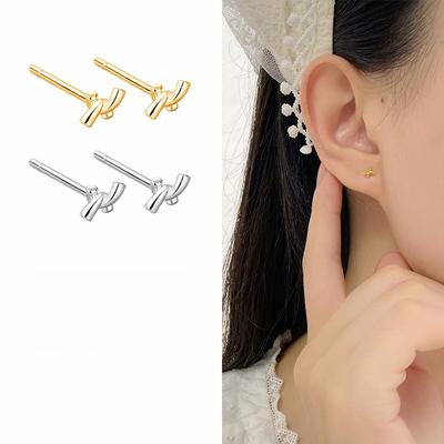 Cross Earrings Geometric Shape Light Luxury Fashion Unique Design Temperament Niche Earrings