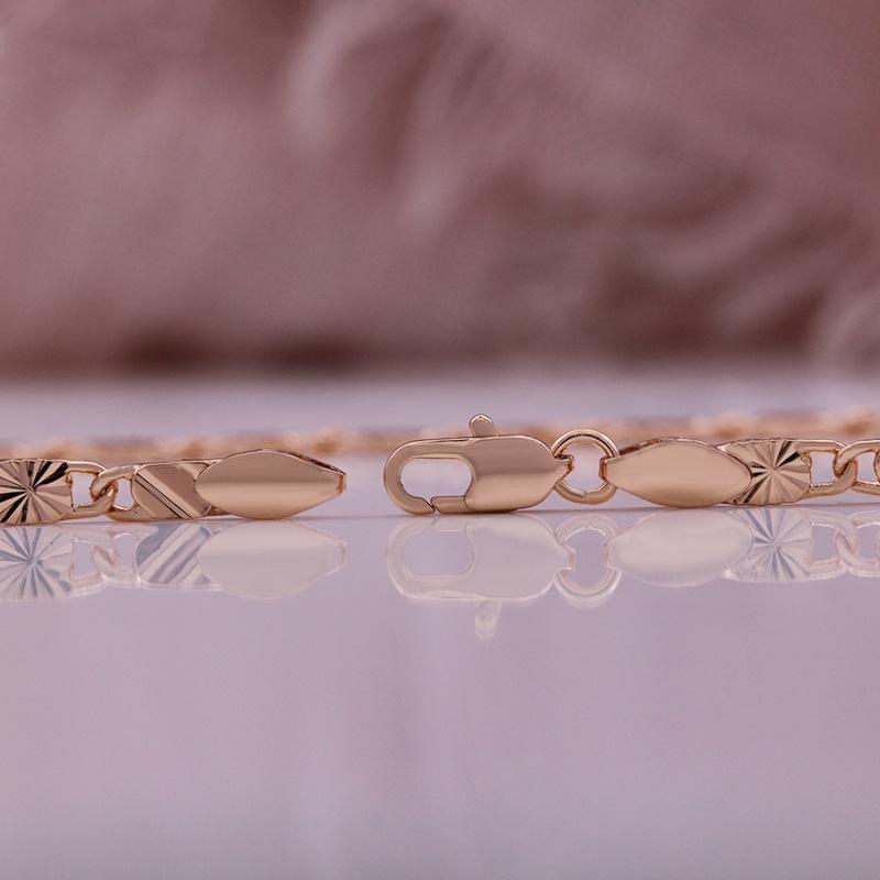 Colar Ouro Rosa Moda Colar Design Padrão Flor Exquisito Meninas Banquete Presente de Aniversário